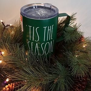 Rae Dunn green tis the season metal cup